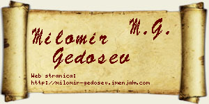 Milomir Gedošev vizit kartica